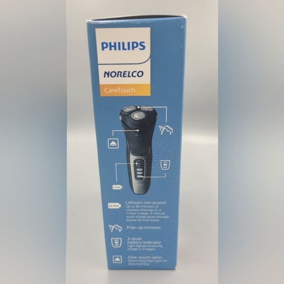 New Phillips Norelco Caretouch Rechargeable Wet & Dry Shaver With Pop Up Trimmer - Picture 4 of 8